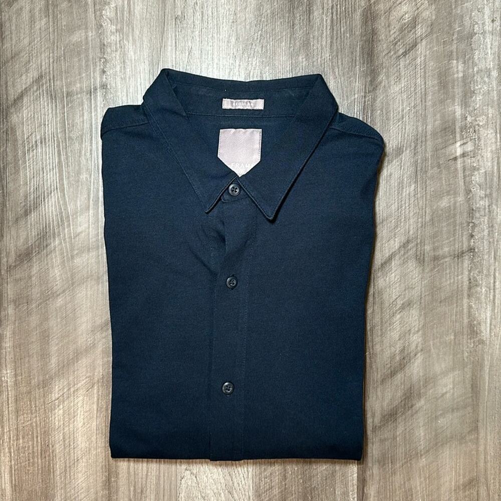 A-Frame Regular Soft Knit Long Sleeve Button Down - XL